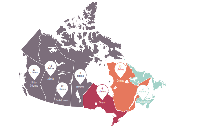 Claims geographic distribution 2019